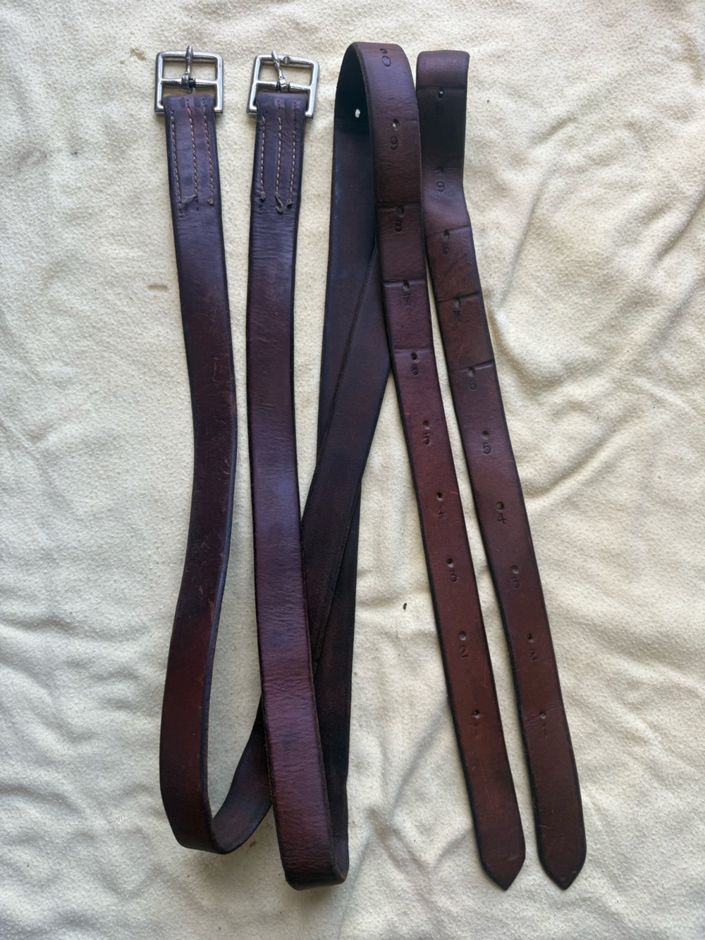 63” brown stirrup leathers